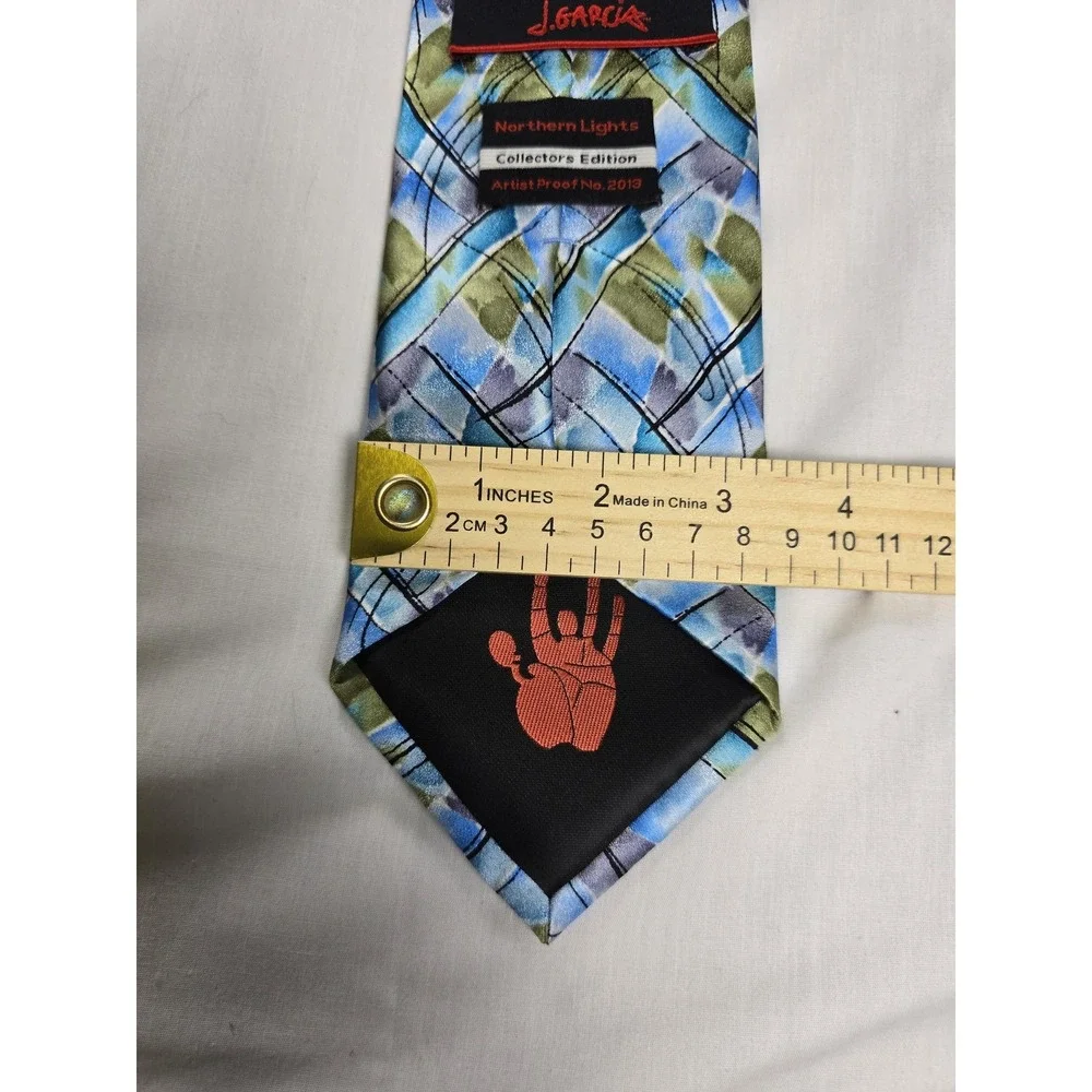 J Garcia Silk Tie Mens Blue Northern Lights Collectors Edition‎ Artist Proof